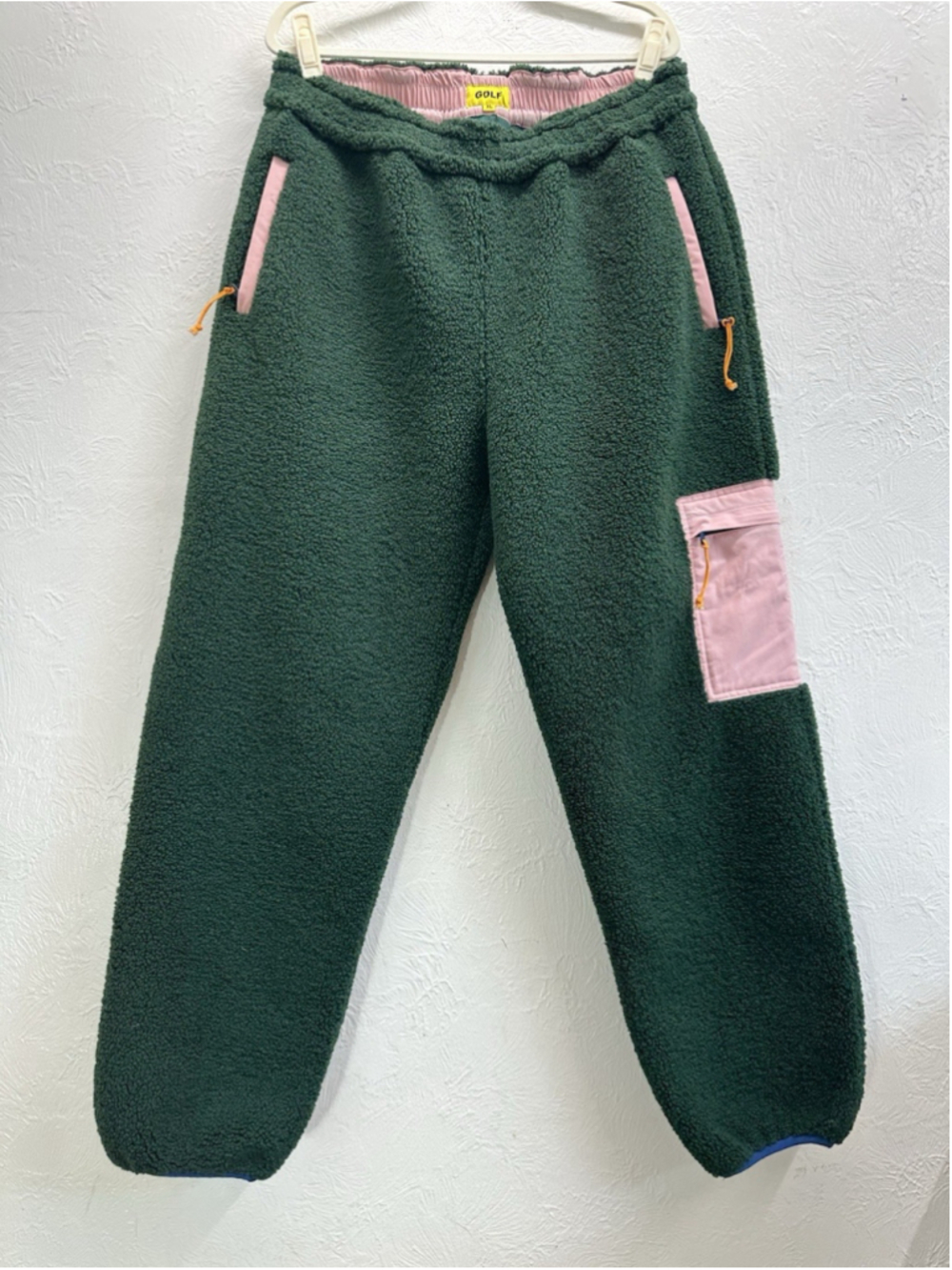 Golf Wang Sherpa Fleece Pants Green Pink Winter 2020 Tyler The Creator Men's XL